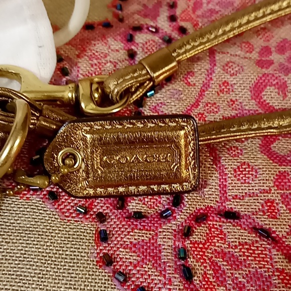 Coach Legacy Stripe Satin Wristlet EUC - Picture 4 of 11